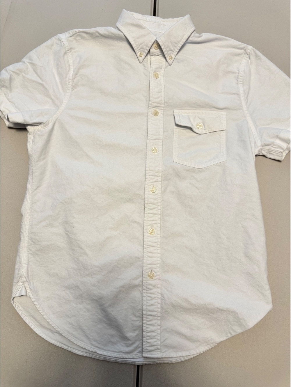 Abercrombie & Fitch Men's White Button-Down Short Sleeve Shirt Size M